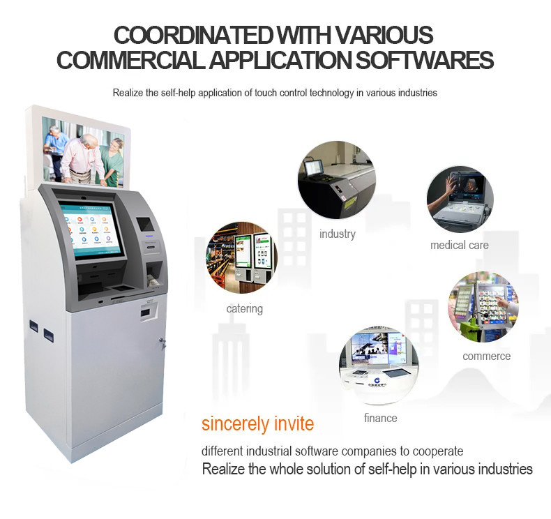 Latest company case about Customized Commercial Printing Ticket Vending Machine Touch Screen Multifunction Self Service Report Collect Terminal Kiosk