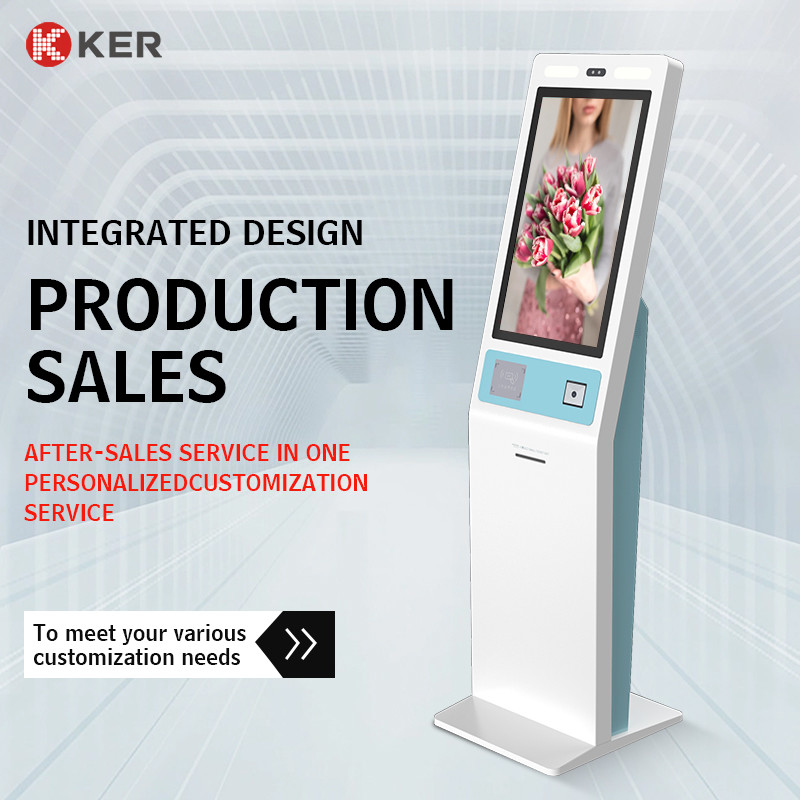 Latest company case about 21.5\32 inches self service ticket kiosk multi-touch screen IC reader printer 32 inch touch screen kiosk standing kiosk