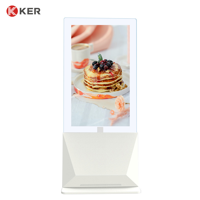 Latest company case about HD 4K Wifi Slim 55'' 43'' Double Side Floor Standing Transparent Kiosk Advertising Digital signage Lcd Window Display