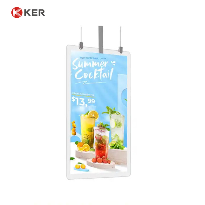 Latest company case about Slim Ceiling Mount 43&quot; 55 inch double sides Digital Signage OLED transparent Advertising screen Video Display