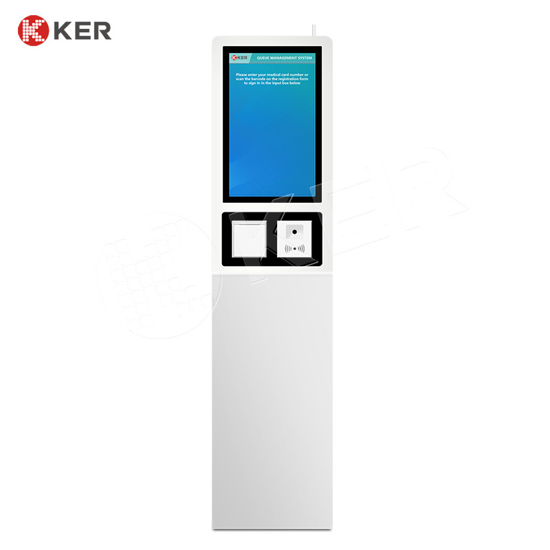 Latest company case about Hot selling 21.5/27/32 inches binocular camera thermal printer touch kiosk self service ticket kiosk