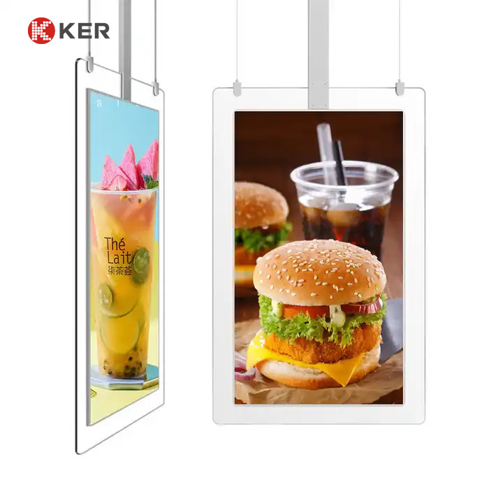 Latest company case about Slim Ceiling Mount 43&quot; 55 inch double sides Digital Signage OLED transparent Advertising screen Video Display