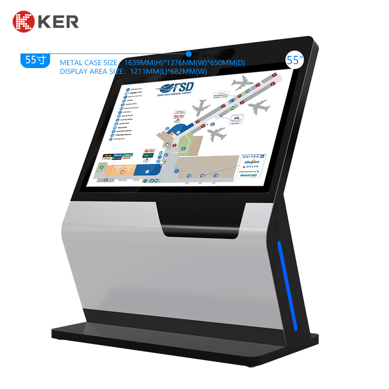 Latest company case about High quality 55&quot; self service kiosk capacitive touch screen with ticket printer in airport\exhibition self service kiosk machine