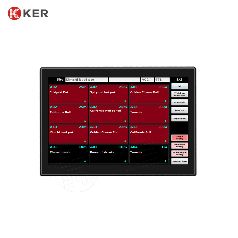 Latest company case about 32 wall mount digital signage kitchen display capacitive touch screen KDS restaurant menu for restaurant management system