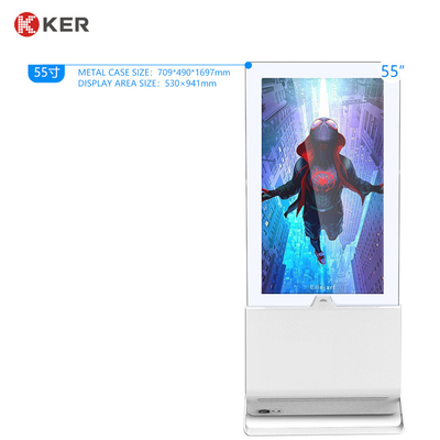 55 Inch Double Screen Floor Standing Large Digital Signage And Displays Double Sided Advertising Machine