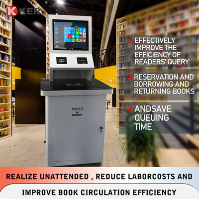 Built-In Rfid Reader Capacitive Touch Screen Library Multifunction Self Service Kiosk