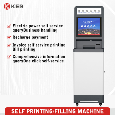 19 Inch Design Rfid Printing Kiosk Infrared Touch Screen a4 Self Service Report Print Terminal
