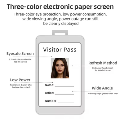 Office Electronic Employee Digital Work Badge Employee ID Card Holder and Badge