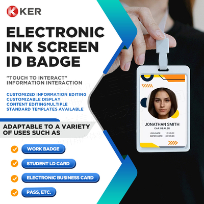 NFC 3.7 Inch Reusable E-ink Work Card Work Badge Battery Free ID badge Epaper Wireless Name Badge