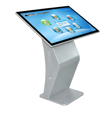 Silver All-In-One 55 Inch LCD Floor Standing Touch Screen Kiosk
